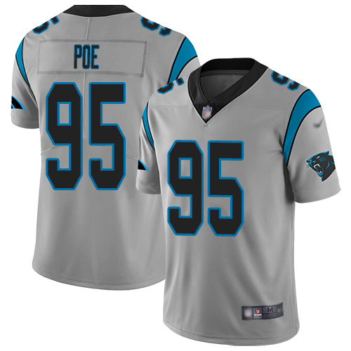 Carolina Panthers Limited Silver Youth Dontari Poe Jersey NFL Football 95 Inverted Legend